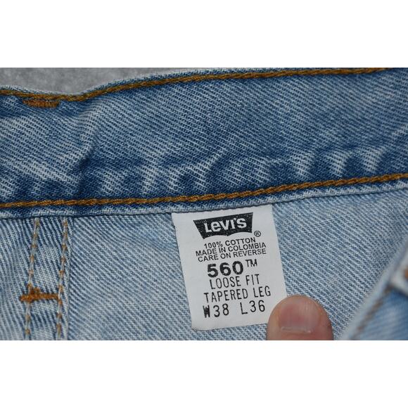 VINTAGE Levis 560 Jeans Mens Size 38 x 32 Tapered Loose Comfort Fit Blue 1994 - Picture 5 of 10